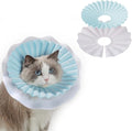 Soft Cat Cone Collar for Cats & Kittens – Adjustable Lightweight Recovery E-Collar to Stop Licking, Scratching & Biting After Surgery, Comfortable Wound Healing Cone Alternative (Blue, S)