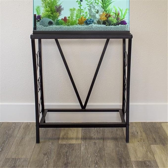 Contemporary 20 Gallon Metal Aquarium Stand in Black
