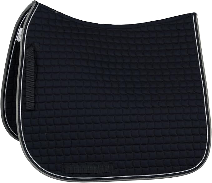 HORZE Adepto Quilted Quick-Dry Dressage Saddle Pad for Horses with Two-Tone Trim