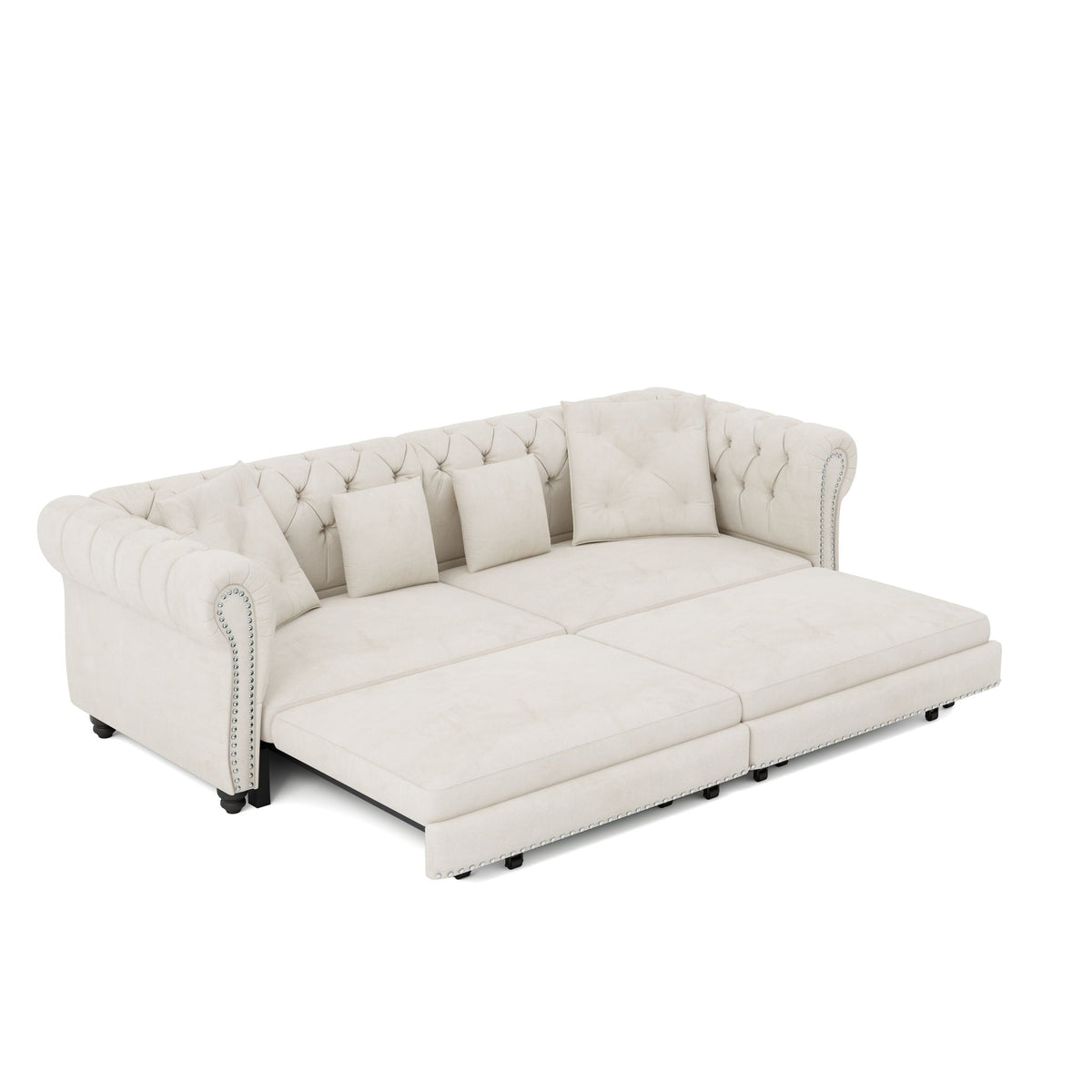 3 In 1 Pull Out Convertible Sleeper Sofa Bed, King Size, Chaise Lounge
