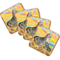 Sealion Coastal Wooden Cork Coasters Gift Set of 4 by Nature Wonders - Coastal Sea-Life Decor - 8198532-2C-S4