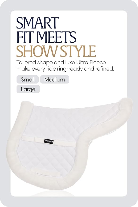 Equinavia Eidsvoll Forward Cut Shaped English Saddle Pad for Show Jumping with Ultra Fleece Trim