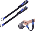 PetBonus 2 Packs Short Dog Leash, Safety Wrist Strap for Retractable Dog Leash, Reflective Design and Adjustable Soft Padded Handle, Extra Layer Security for Pet Stroller (Blue, Blue)
