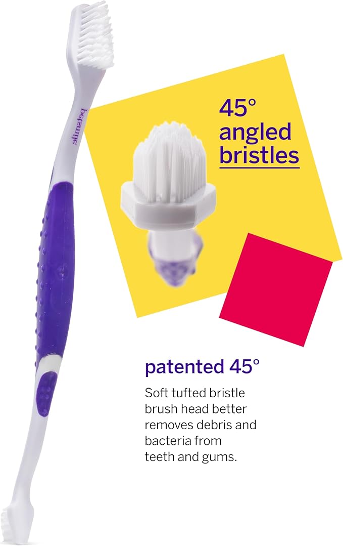 Petsmile Professional Pet Teeth Brushing Kit for Cats & Dogs - Only VOHC Accepted Toothpaste & Patented Toothbrush - Proven to Control Plaque & Tartar Calprox Formula (London Broil, 2.5 Oz)
