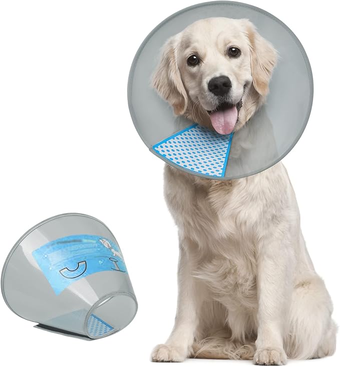 Supet Dog Cone Collar to Stop Licking, Elizabeth Recovery Collar After Surgery for Large, Medium, Small Dogs, Pet Head Cone Alternative