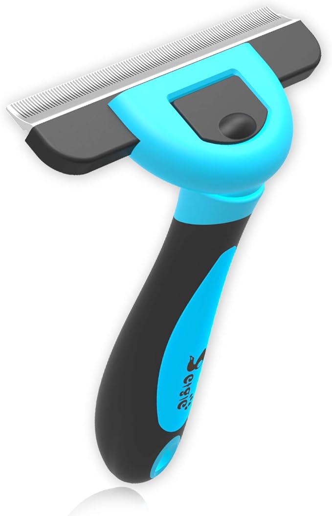 Effective Deshedding Brush and Large Dog Comb - Professional Grooming Tools for Dogs and Cats to Reduce Undercoat Shedding
