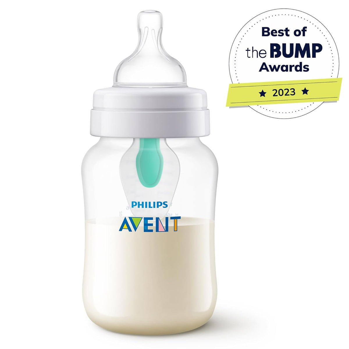 Philips Avent Anti-Colic Baby Bottle with AirFree Vent, Medium Flow 2 Nipple, 1m+, 9oz, 4 Pack, Pink, SCY703/14