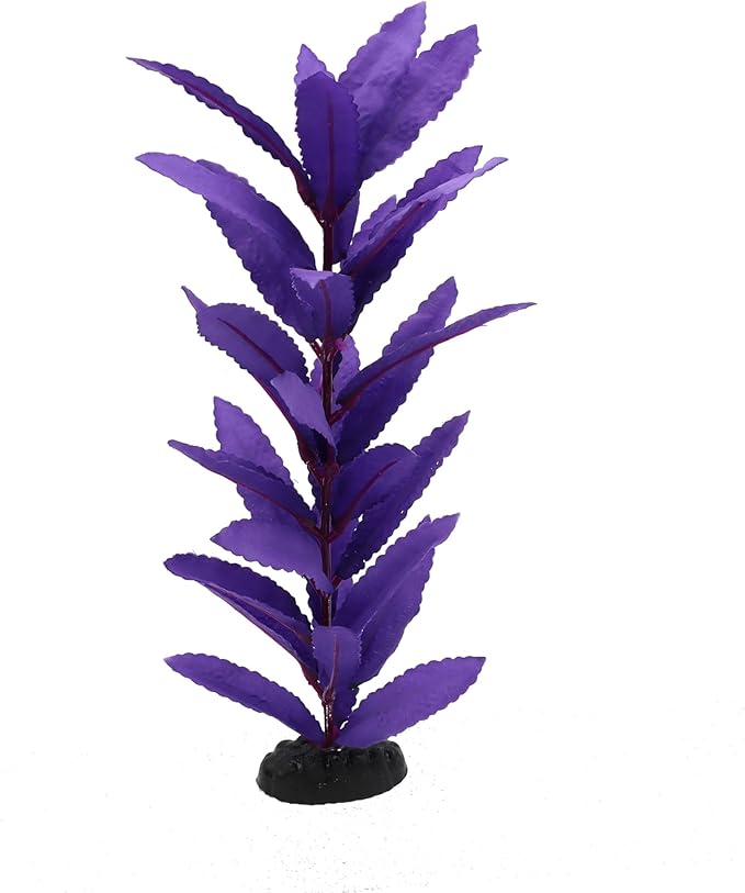 2-Pack 12 Inch Aquarium Silk Aquarium Plants, Artificial Plastic Plant for Small Tank, Goldfish, Fish Hides (Purple, 12 Inch)