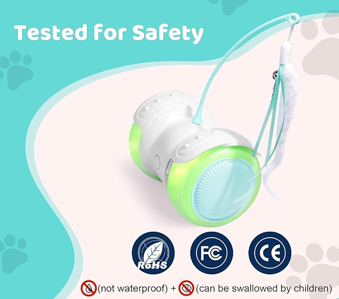 Remote Control Cat Toy with Auto Mode - Interactive Cat Toy Feather for Indoor, Moving Cats Catnip Toys & LED to Keep Bored Cats Active & Entertained