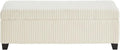 48" Ottoman with Storage, Corduroy Storage Ottoman Bench for Bedroom, End of Bed Bench with Safety Hinge for Living Room, Bedroom, Entryway, White