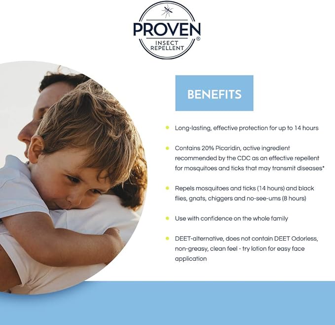 Proven Insect Repellent Lotion – Protects Against Mosquitoes, Ticks and Flies - 6 oz, Odorless 3-Pack3