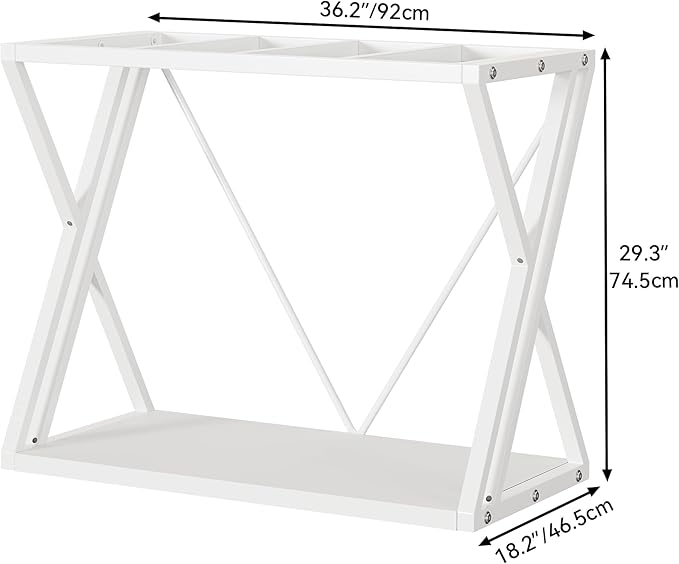YITAHOME 10-40 Gallon Fish Tank Stand, Double-Layer Metal Aquarium Stand for Reptile Turtle Terrarium Breeder, White