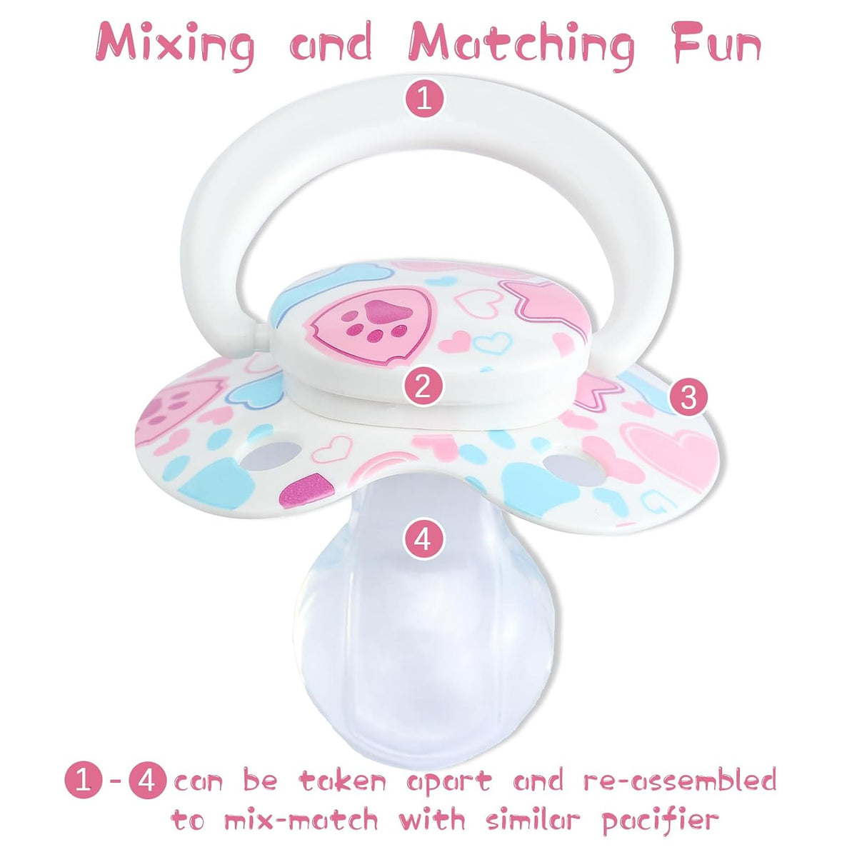 Adult Sized Pacifier Large Shield Pacifiers Butterfly Shaped Cute Printed Pacifier