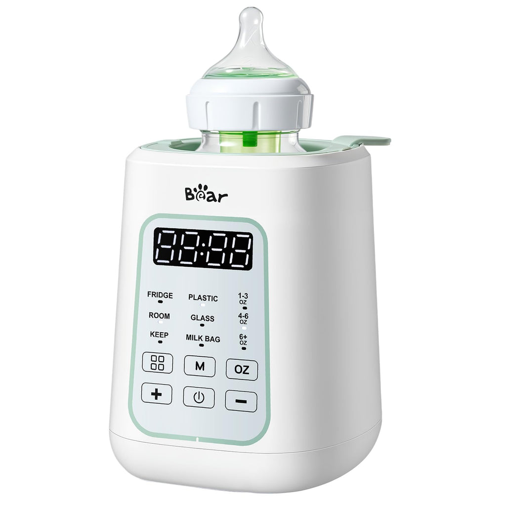 Bear Baby Bottle Warmer, Milk Warmer Breastmilk Bag Formula Fast Warming for New Born Baby Bottles, with Time Temp Control Automatic Shut Off at Home Use