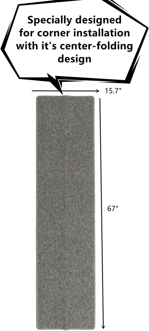 SHENGOCASE Thickened Cat Wall Corner Climbing Carpet, Cat Wall Furniture, Wall Corner Scratcher, Scratching Post (Gray), Grey