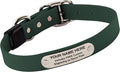 Biothane Custom Dog Collar – Waterproof, Stink-Proof Personalized Collar with Name & Phone Number – Durable, Many Sizes and Colors – Assembled in USA (Forest Green)