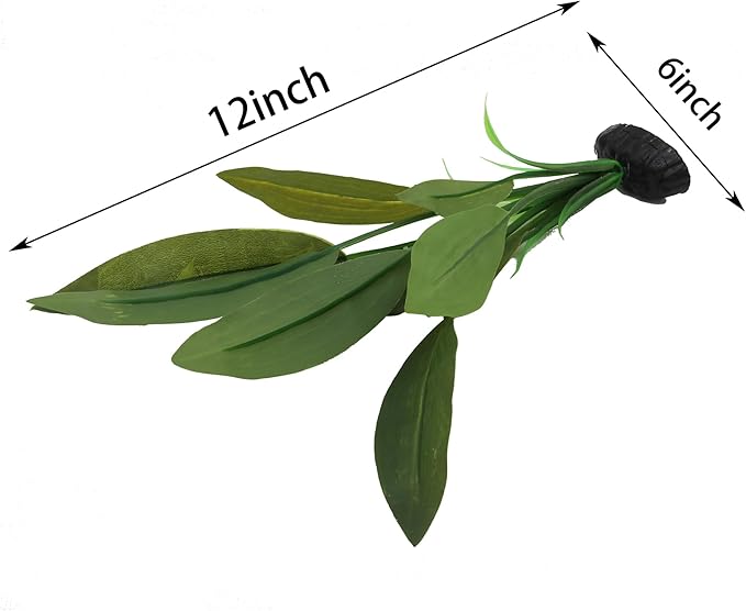 2-Pack 12 Inch Aquarium Silk Aquarium Plants, Artificial Plastic Plant for Small Tank, Goldfish, Fish Hides (Green C, 12 Inch)