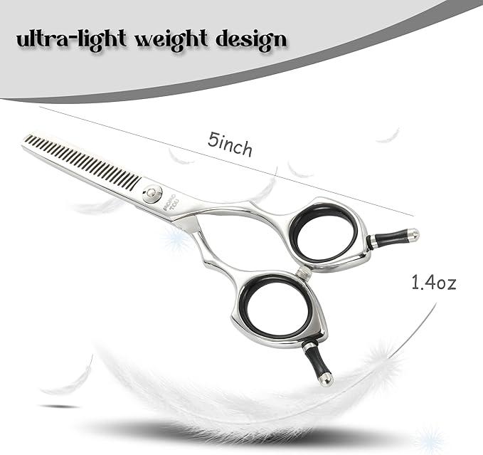 Dog Grooming Scissors 5 inch Small Thinning Scissors Super Light Professional 440C Stainless Steel Pet Shears for Trimming Face and Paws Nose Ear Easy Use.