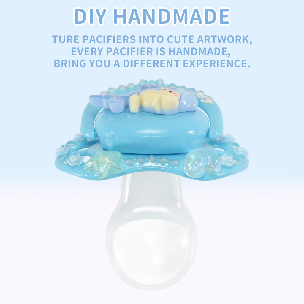 CutiePlusU Large Size Pacifier DIY Handmade Big Shield- White