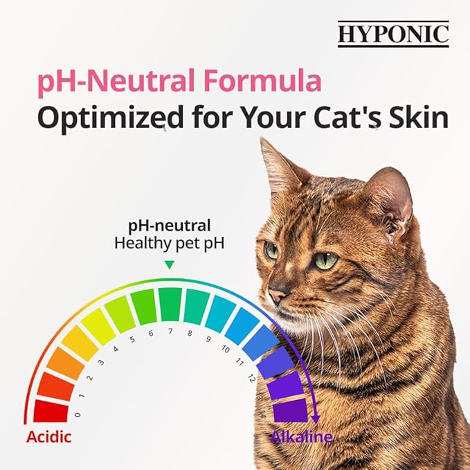 HYPONIC Hypoallergenic Premium Shampoo for All Cats (Scented, 10.14 oz) - Cat Shampoo for Dry Skin, Dandruff, Allergy