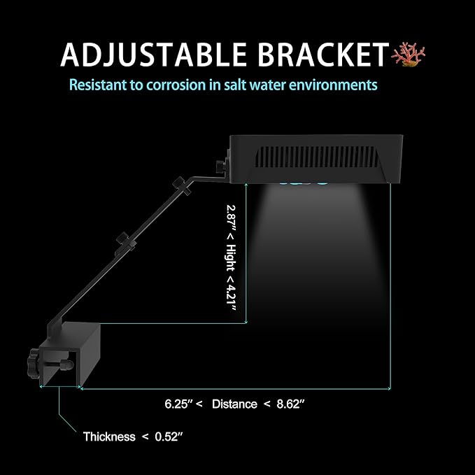 Aquarium Light –3rd Generation A029 Aquarium LED Light 30 Watts Saltwater Light with Touch Control, 5W LED Chips for Coral Reef Nano Fish Tank Marine Tanks with Timer & Screen (A029)