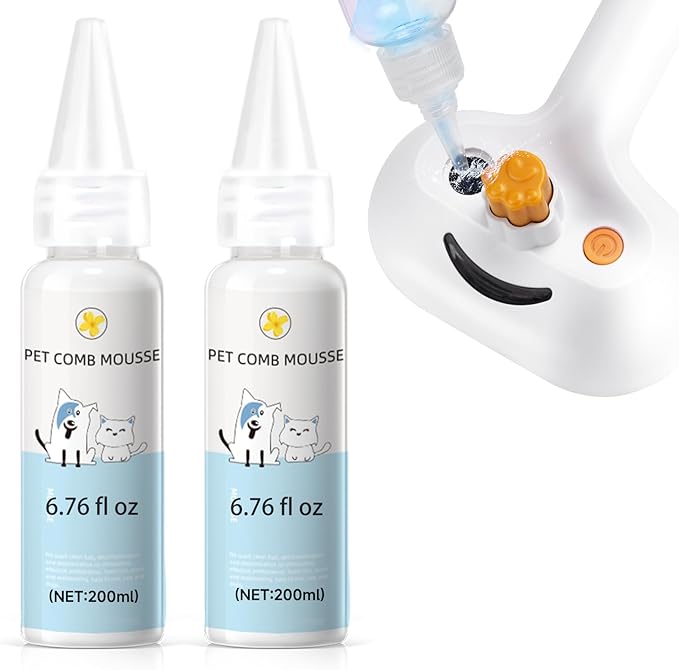 Pet Steam Brush Spray Refill for Dogs & Cats – Concentrated Waterless Shampoo, 3-in-1 Grooming Spray Comb Mist, 2*Shampoo(Steam Brush not Included)