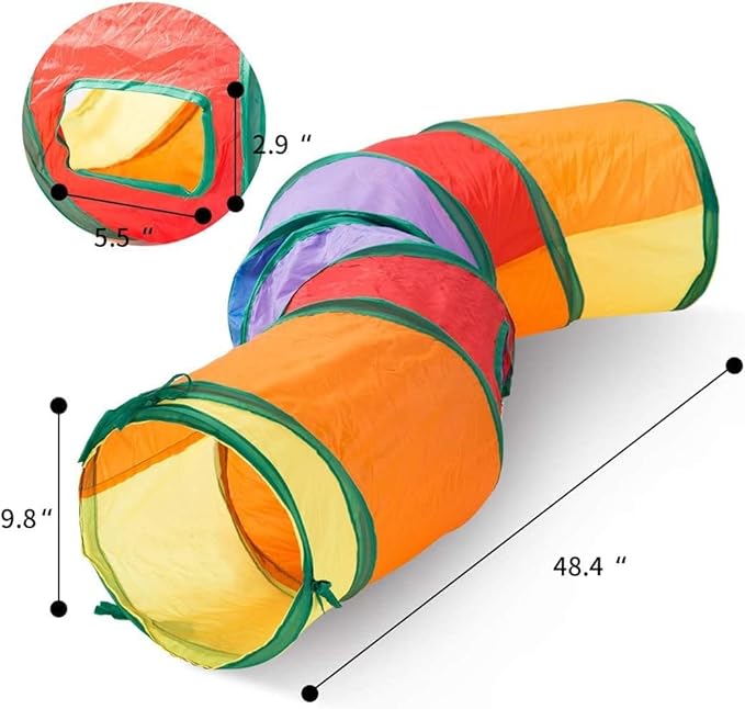 Cat Tunnels for Indoor Cats, Interactive Peek-a-Boo Cat Chute Cat Tube Toy, Camouflage S-Tunnel