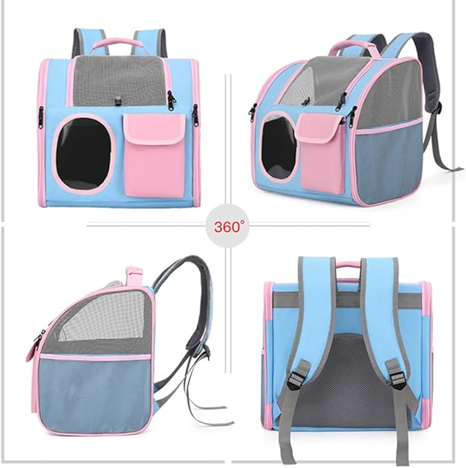 Cat Dog Carrier Backpacks,Pet Backpack Carrier, Bubble Backpack Pet Carriers with Breathable Mesh for Cats Small Dogs Puppies Animals for Travel, Hiking, Camping or Outdoor Use (Pink)