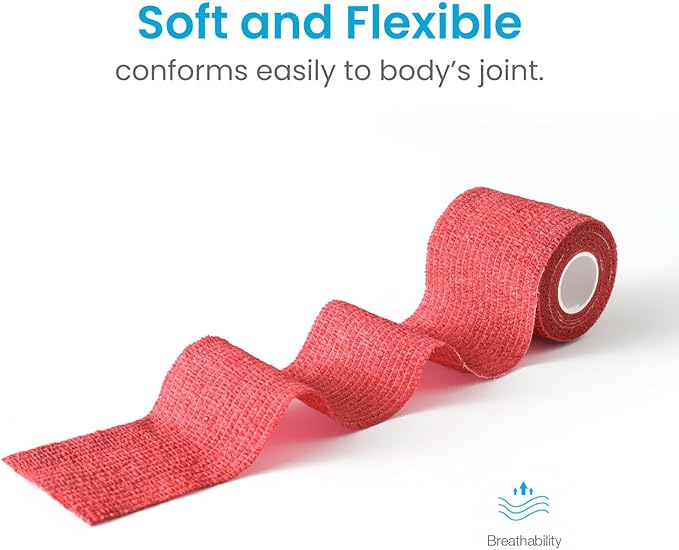WePet Pet Wrap, Self-Adhesive, Only Sticks to Itself, Non-Woven Tape for Dog Legs, Paws, Wounds, First Aid Cohesive Gauze for Horse, Cat, Bird, Animal, 6 Rolls, 2 Inch, Solid Color A