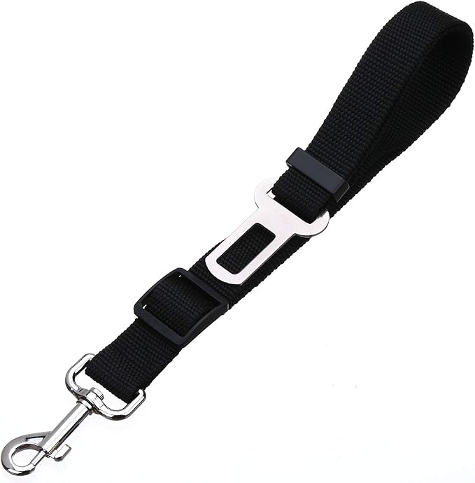Elisel Elisel 2 Packs Adjustable Length Pet Dog Cat car seat Belt Pet seat Belt Pet Accessories for Dogs Cats and Pets (Black)