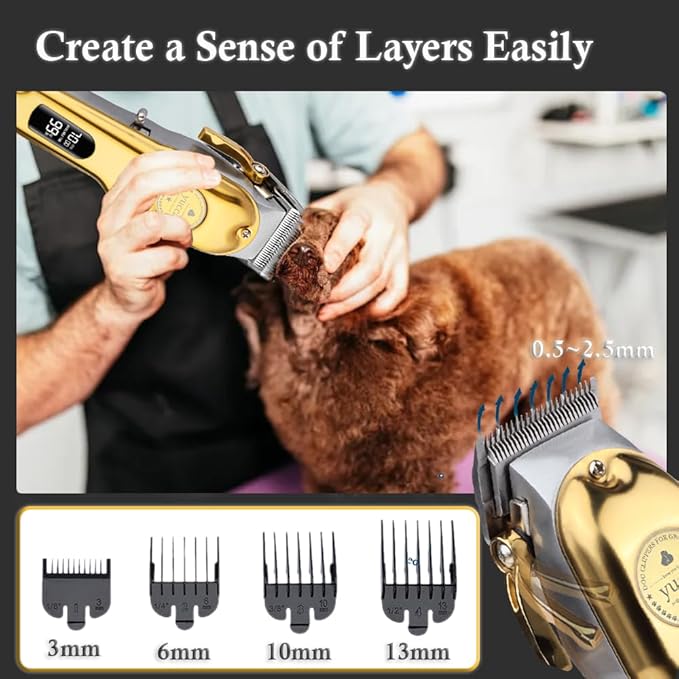 Yucca Dog Grooming Clippers for Thick Coats, Cordless, Professional Animal Clippers with 7000 RPM Powerful Motor