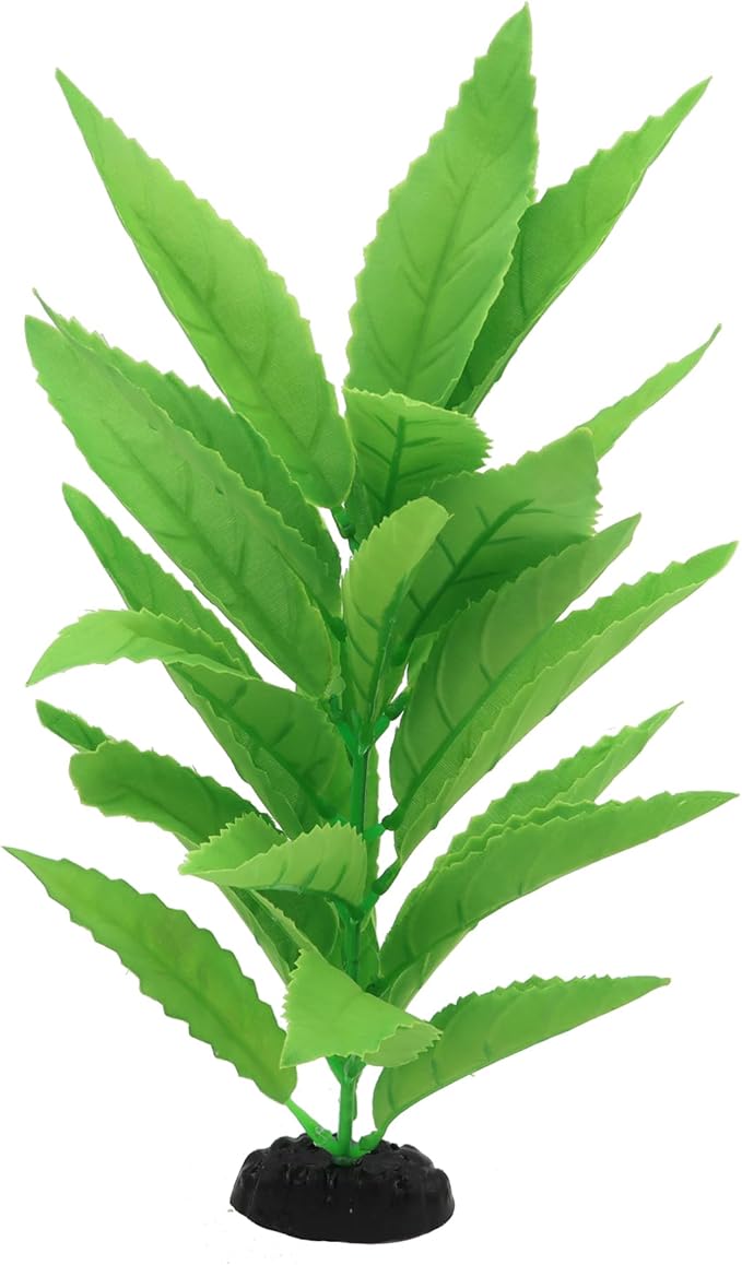 2-Pack 12 Inch Aquarium Silk Aquarium Plants, Artificial Plastic Plant for Small Tank, Goldfish, Fish Hides (Green A, 12 Inch)