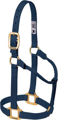 Weaver Equine Nylon Horse Halter, Triple-Ply Cheek Design, Original Non Adjustable Halters for Horses, Equine Tack,Average Size, Black