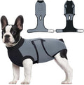 Idepet Dog Recovery Suit Female,Dogs Onesie Suit Surgery Male Breathable Pet Bodysuit for Spay Neuter E-Collar & Cone Alternative Surgical Suit Puppy Abdominal Anti Licking Wounds Shirt (Gray, L)