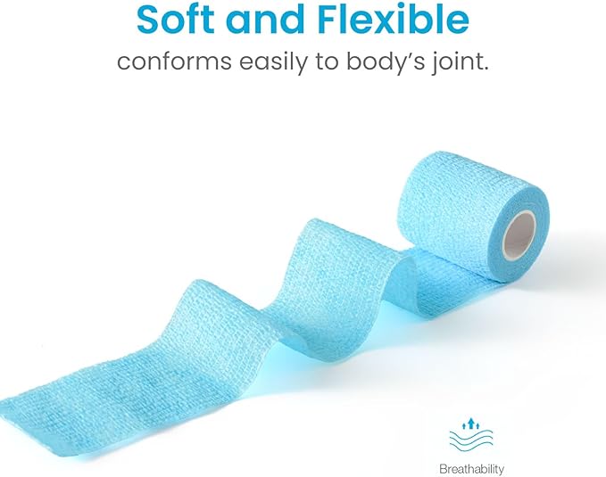 WePet Pet Wrap, Self-Adhesive, Only Sticks to Itself, Non-Woven Tape for Dog Legs, Paws, Wounds, First Aid Cohesive Gauze for Horse, Cat, Bird, Animal, 6 Rolls, 2 Inch, Solid Color B