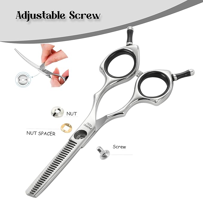 Dog Grooming Scissors 5 inch Small Thinning Scissors Super Light Professional 440C Stainless Steel Pet Shears for Trimming Face and Paws Nose Ear Easy Use.
