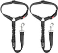 SlowTon Dog Seat Belt for Car, 2 Pack Dog Car Harness Seatbelt Adjustable with Elastic Bungee Buffer, 2 in 1 Pet Car Leash Headrest Restraint Dog Reflective Safety Tether (Black, Headrest)