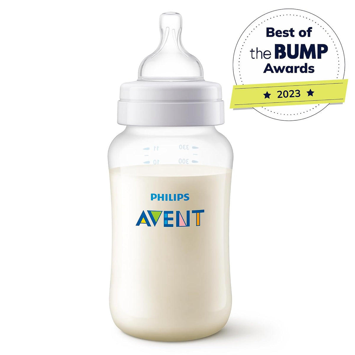 Philips Avent Anti-Colic Baby Bottle with AirFree Vent, Medium Flow 2 Nipple, 1m+, 9oz, 4 Pack, Pink, SCY703/14
