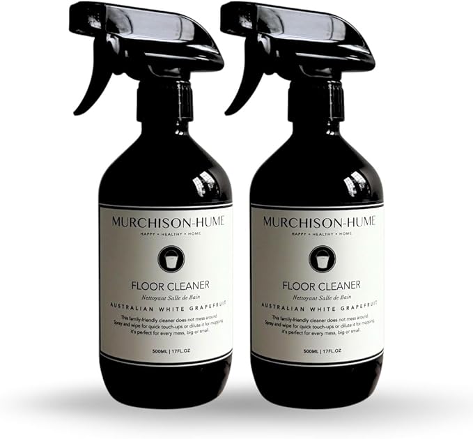 Murchison-Hume Natural Floor Cleaner Spray – Pet-Friendly, Non-Toxic, Plant-Based Formula for Hardwood, Tile & Laminate – Streak-Free Shine, Australian White Grapefruit – 17oz Bottle (2 Pack)