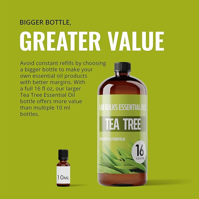 Tea Tree Essential Oil 16 Ounce (2 Pack) – Aromatherapy Tea Tree Oil Bulk for Diffuser, Soap Making, Home, Candles