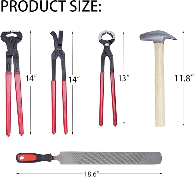 1112 Temp 11pcs Farrier Tools Farrier kit Horse shoeing Tools Farrier Supplies Farrier Tools for Horses Cattle Sheep and Donkeys