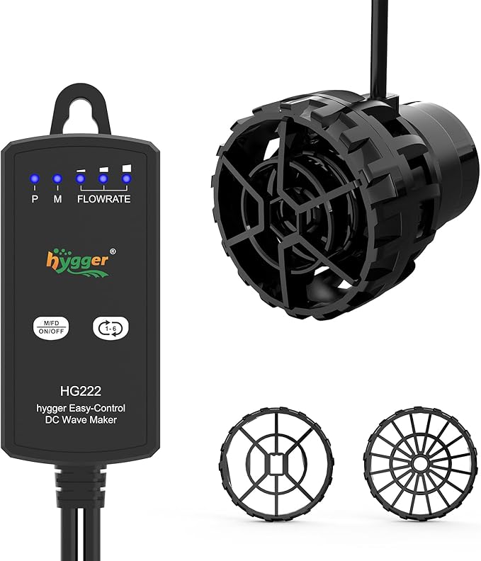 hygger Aquarium Wave Maker for 10-20 Gallon Fish Tanks, Adjustable DC Power Heads for Aquarium with Controller, Aquarium Circulation Pump With Magnetic Base for Saltwater Freshwater Tank 790 GPH