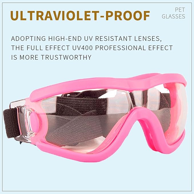 Medium Dog Sunglasses with Adjustable Strap UV Protection, Winproof Puppy Sunglasses, Suitable for Dogs Eyes Protection，Soft Dog Goggles