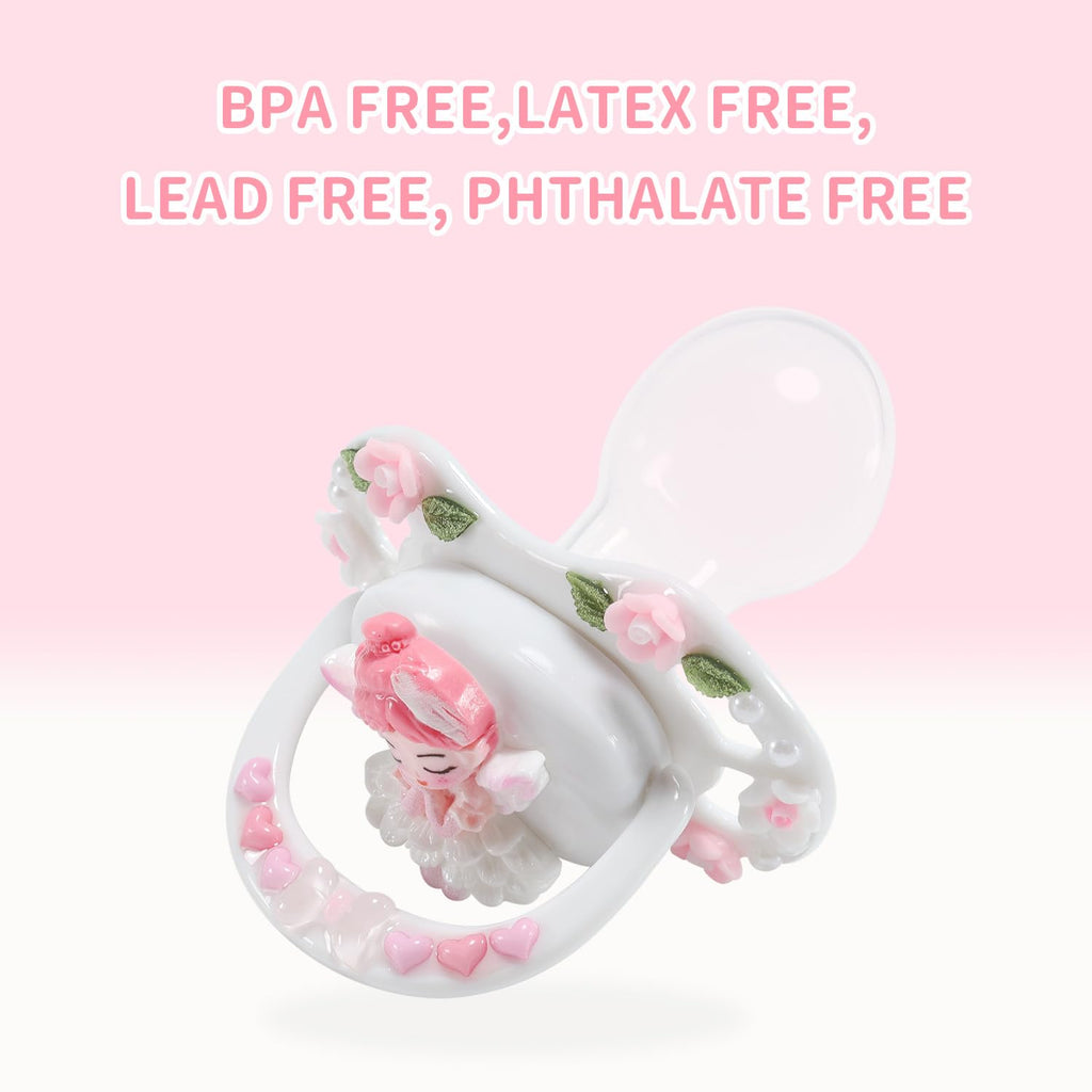 CutiePlusU Large Size Pacifier DIY Handmade Big Shield- White