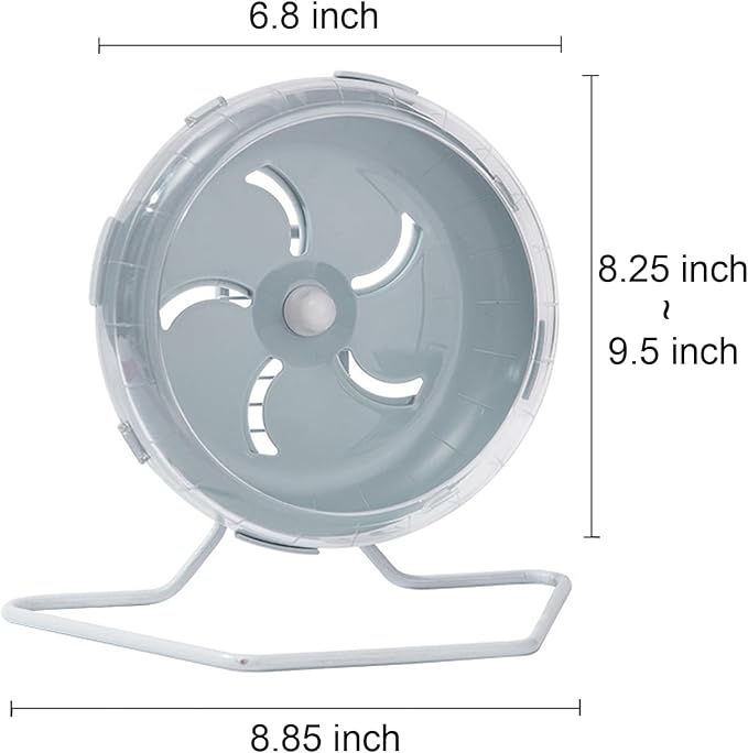 Jeeone Silent Hamster Wheel 7 inch, Hamster Exercise Wheel, Height-Adjustable Hamster Wheel Cage Accessories, Hamster Running Toys Small Animals Exercise Wheels (Blue)