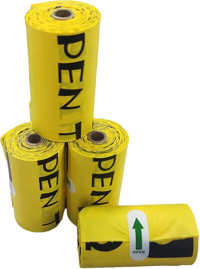 Dog Poop Bag, Biodegradable, Waste Bags with Dispensers, Guaranteed Leak Proof and Extra Thick, Certified Home Compostable, Plant-Based Dog Waste Bags, Eco-Friendly, 240 counts 16 rolls (Yellow, 16)
