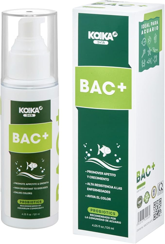 KOIKA BAC+ Aquarium Probiotics, Immunity Boosting, Disease Resistance & Improve The Digestive System (BAC+,120ml)