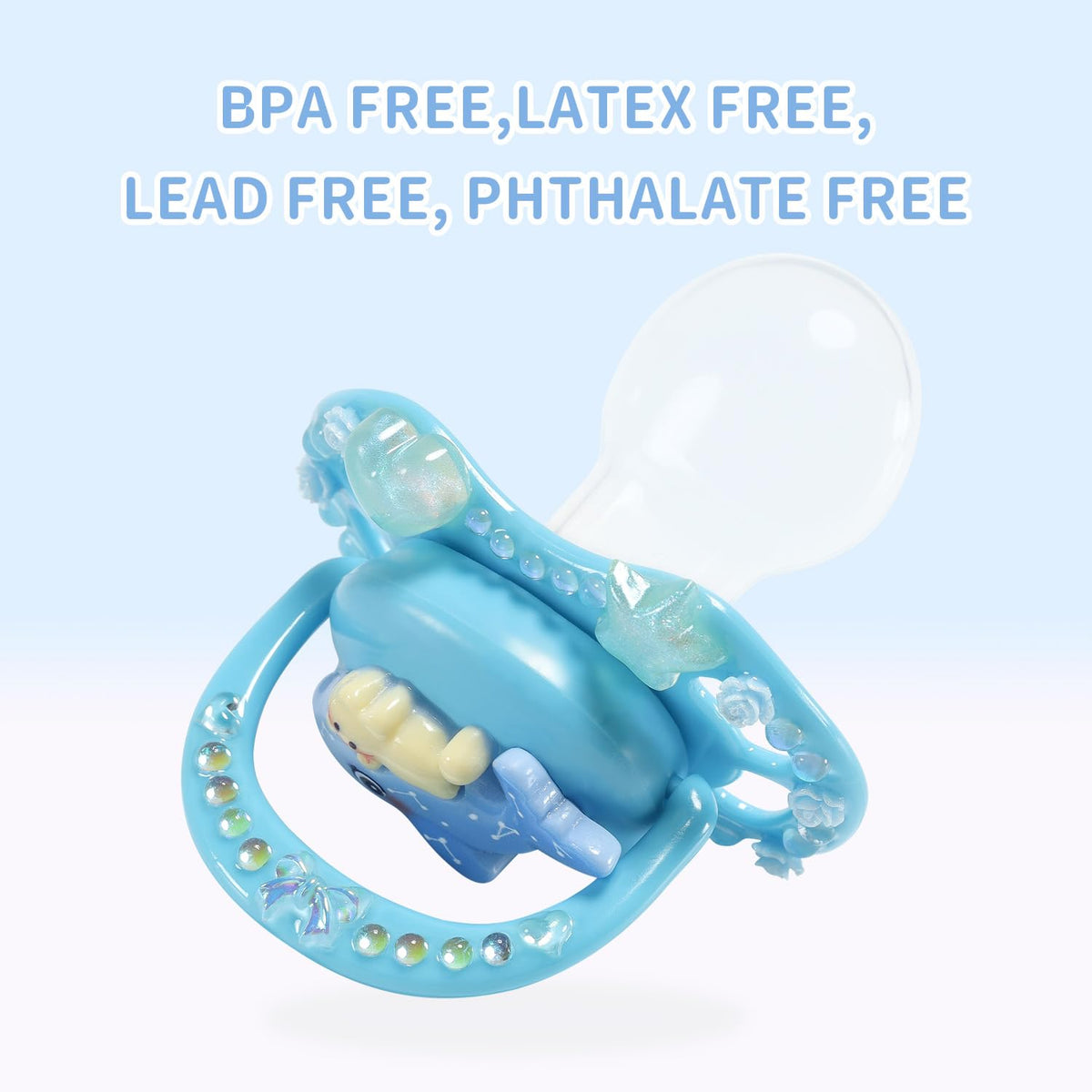 CutiePlusU Large Size Pacifier DIY Handmade Big Shield- White