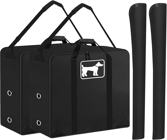 SIRUITON 2Pack Dog Playpen Storage Bag, Fits 24" H 8 Panels and 9 Stakes，Suitable for Foldable Exercise Pet Playpen, Dog Fence Travel Bag, with Reinforcing Plate & Shoulder