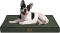 Outdoor All Weather Dog Bed, Waterproof Dog Bed for Medium Dogs, Orthopedic Egg Foam Pet Bed with Removable Cooling Cover, Dark Green